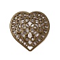 Tibetan Style Brass Filigree Joiners, Long-Lasting Plated, Heart