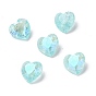 Crackle Moonlight Style Glass Rhinestone Cabochons, Pointed Back & Back Plated, Heart