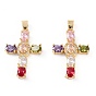 Латунные микро проложить кубического циркония подвески, долговечный, крестик