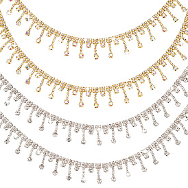 2 двор 2 стиль стеклянные стразы чашки цепи, железные цепочки с бриллиантовой кисточкой, свадебное платье декоративные цепочки, с карточной бумагой