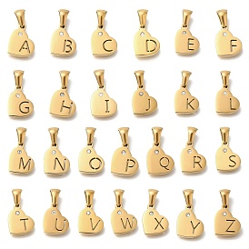 26шт. буквы a~z 304 подвески в виде сердца из нержавеющей стали с хрустальными стразами, сердце