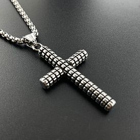 304 Классические ожерелья с подвеской-крестом из нержавеющей стали для мужчин