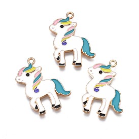 Colgantes de la aleación del esmalte, la luz de oro, sin plomo y cadmio, caballo