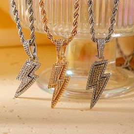 European and American Fashion Lightning Brass Rhinestone Pendant Necklaces