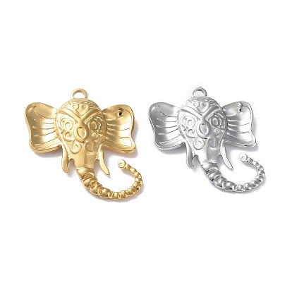 304 Stainless Steel Pendants, Elephant Charm