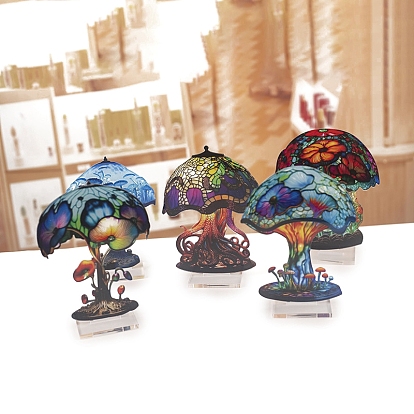 Двусторонний окрашенный плоский акриловый грибной орнамент, для дома спальня гостиная украшение стола