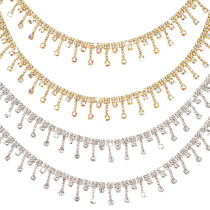 2 двор 2 стиль стеклянные стразы чашки цепи, железные цепочки с бриллиантовой кисточкой, свадебное платье декоративные цепочки, с карточной бумагой