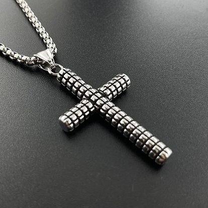304 Классические ожерелья с подвеской-крестом из нержавеющей стали для мужчин
