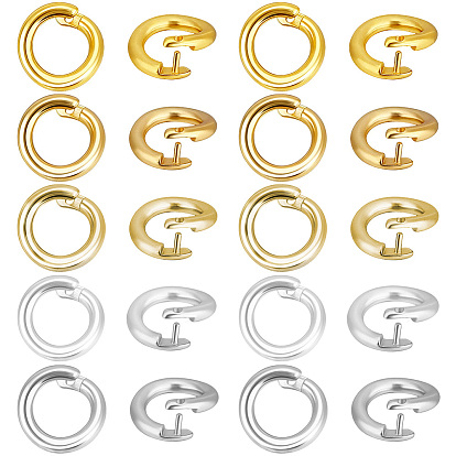 50Pcs 5 Colors Brass Open Jump Rings, Round Locking Jump Ring