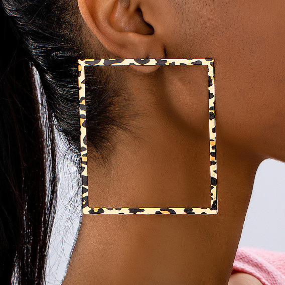 Серьги сплава, полый прямоугольник