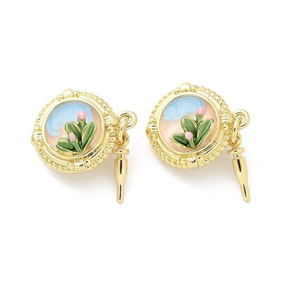 Застежки латунные коробки, без кадмия, без никеля и без свинца, с эмалью, плоско-круглые