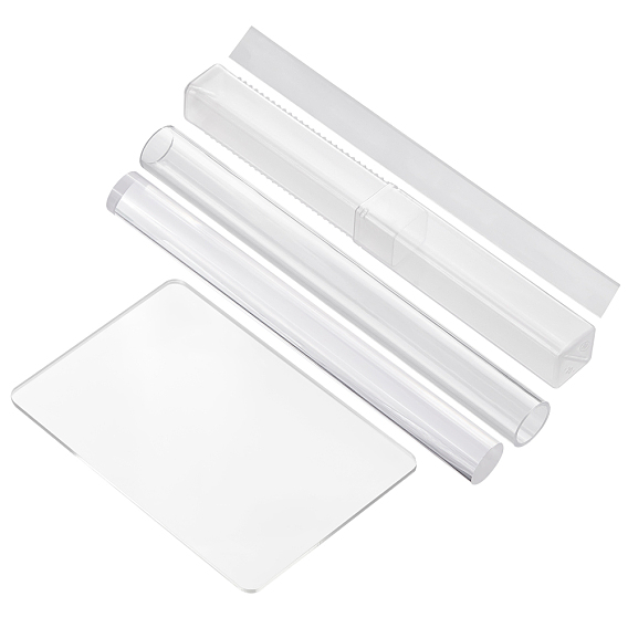 DIY Polymer Clay Tool Kit, with Flexible Polymer Clay Cutters, Acrylic Transparent Pressure Plate, Hollow Pressure Mud Stick