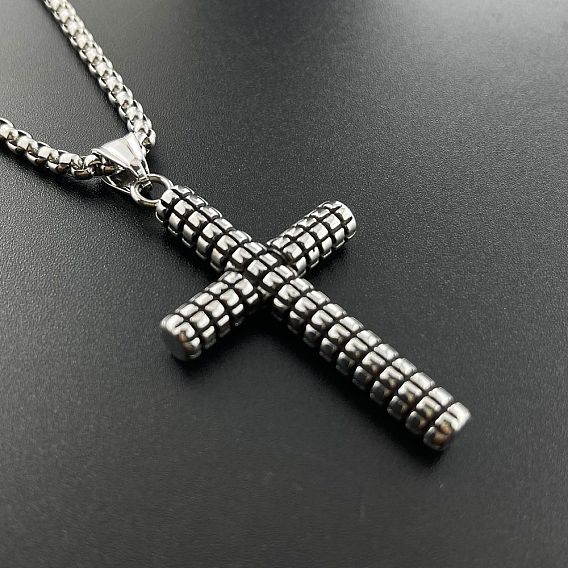 304 Классические ожерелья с подвеской-крестом из нержавеющей стали для мужчин