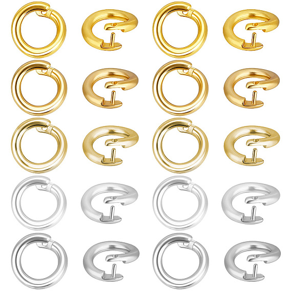 50 pcs 5 anneaux ouverts en laiton de couleurs, anneau de jonction de verrouillage rond