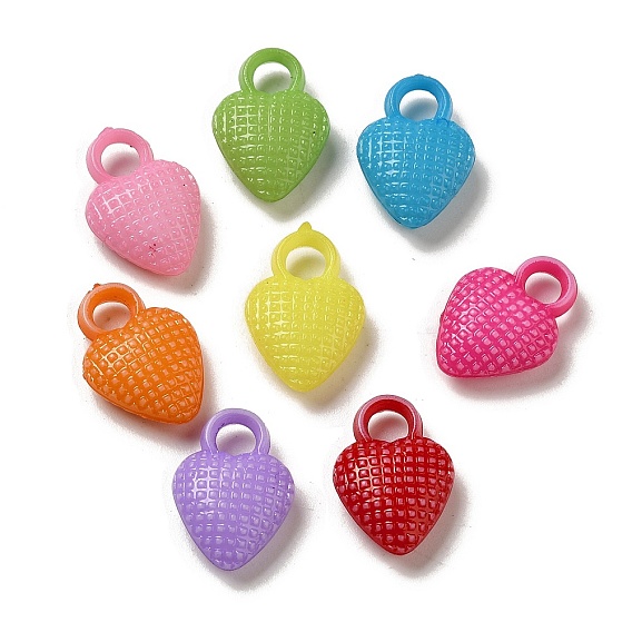 Opaque Acrylic Pendants, Craft Style, Heart