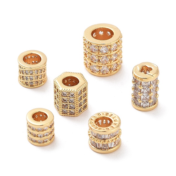 Колонна латунные микропаве прозрачные кубические циркониевые бусины