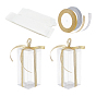 Foldable Transparent PVC Boxes, with Glitter Metallic Ribbon