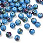 Printed Handmade Porcelain Beads, Round, 10mm, Hole: 2mm