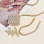 Браслеты, серьги и ожерелья из латуни с ромбовидной микропаве и прозрачными кубическими циркониями для женщин.
