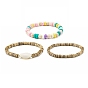 Coconut Beads Stretch Bracelets Set, Handmade Polymer Clay Beads Bracelets for Men Woman