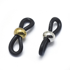 Eco-Friendly Eyeglass Holders, Glasses Rubber Loop Ends, with Brass Findings