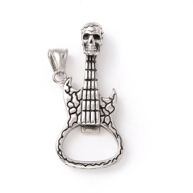 Tibetan Style 304 Stainless Steel Pendants, Guitar & Skull