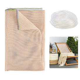 Комплекты для замены чехлов на стульях, В комплект входит 1 ярд полиэстерной сетчатой ткани, изготовление пляжных и офисных кресел, с 1прозрачными ПВХ-шпильками для стропы