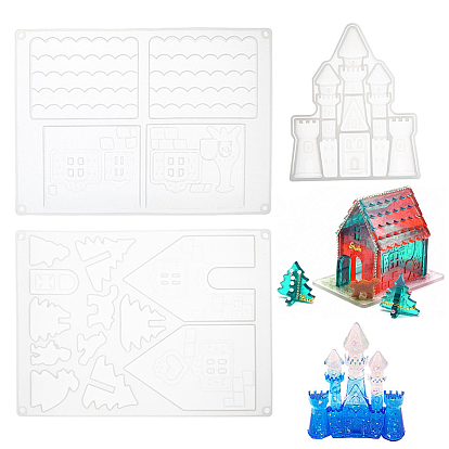 Silikonformen, Gießformen aus Harz, für UV-Harz, Epoxidharz Schmuckherstellung, Schloss und Haus