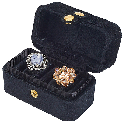 1 прямоугольные мини-коробки для хранения колец из бархата с кнопками, дорожный портативный футляр для ювелирных изделий, для колец, Серьги