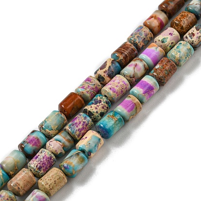 Natural Imperial Jasper Beads Strands, Dyed, Column