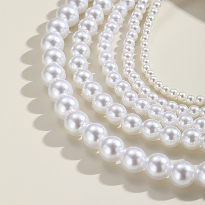 5-Piece Set of Simple Pearl Necklaces for Women - Elegant European and American Style Jewelry