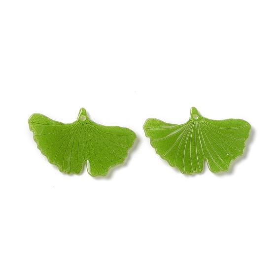 Opaque Resin Pendants, Ginkgo Leaf