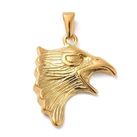 PVD Vacuum Plating 304 Stainless Steel Pendants, Long-Lasting Plated, Eagle Charm