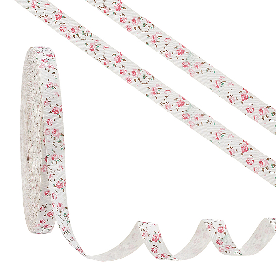 50м хлопковая лента с цветочным узором, для пошива одежды из ткани аксессуары