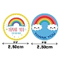 Thank You Stickers Roll, Waterproof PVC Plastic Sticker Labels, Self-adhesion, for Card-Making, Scrapbooking, Diary, Planner, Cup, Mobile Phone Shell, Notebooks, Rainbow Pattern