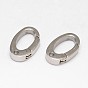 Oval 304 Stainless Steel Keychain Clasp Findings Finding, Snap Clasps, 15x9x3mm, Hole: 1.5mm