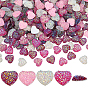 360 шт 4 цвета смоляных кабошонов, сердце