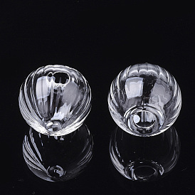 (Same Sku: BLOW-R003-16mm-01) Handmade One Hole Blown Glass Globe Bottles, for Glass Vial Pendants Making, Pumpkin