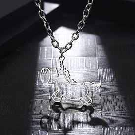 Модное мультяшное животное-единорог 304 кулон в виде пони из нержавеющей стали для женщин