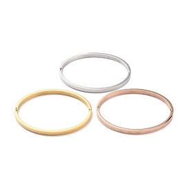 3Pcs 3 Color Ion Plating(IP) 304 Stainless Steel Roman Numerals Bangle, Stackable Bracelet for Women