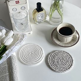 Hand-woven cotton rope anti-scalding heat-resistant table mat simple pot mat heat insulation pad cotton thread coaster