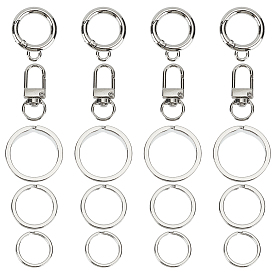 30 шт 5 стили пружинные кольца из сплава, застежками сплава поворотные, железные разрезные кольца