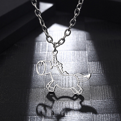 Модное мультяшное животное-единорог 304 кулон в виде пони из нержавеющей стали для женщин