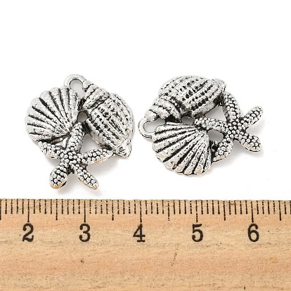 Tibetan Style Alloy Pendants, Starfish Shell Charms, Nickel