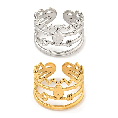 Ионное покрытие (ip) 304 открытая манжета из нержавеющей стали, широкое кольцо для женщин