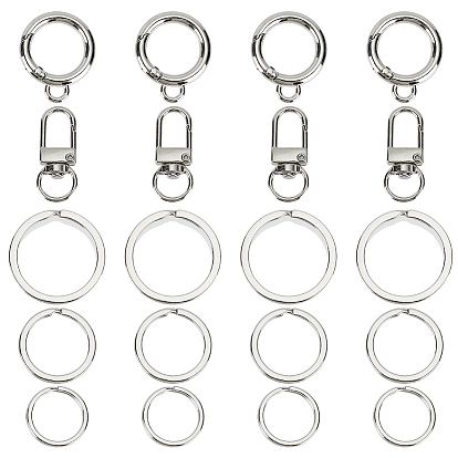 30 шт 5 стили пружинные кольца из сплава, застежками сплава поворотные, железные разрезные кольца