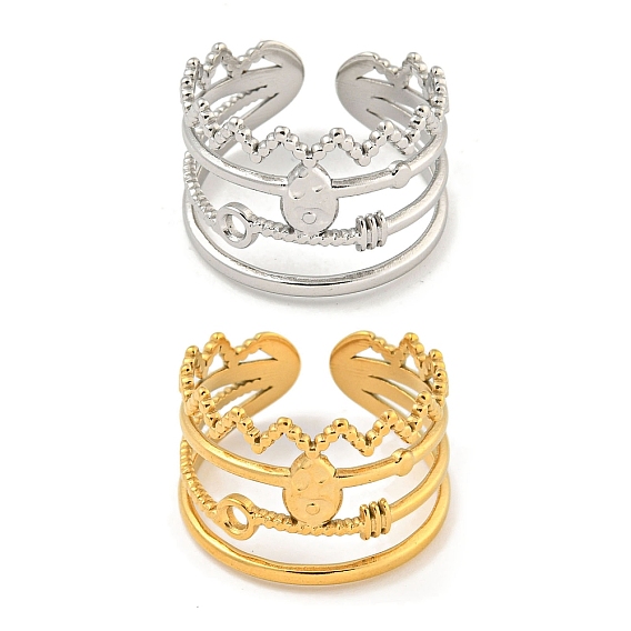 Ионное покрытие (ip) 304 открытая манжета из нержавеющей стали, широкое кольцо для женщин