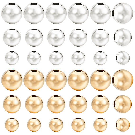 180 шт. 6 стили латунные бусины-проставки, долговечный, круглые