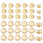 40Pcs Flat Round/Flower Brass Ear Nuts, Earring Backs, Nickel Free