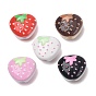 Printed Opaque Acrylic Beads, Strawberry